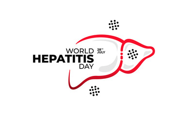 world hepatitis day logo design isolated on white background. Vector illustration - obrazy, fototapety, plakaty