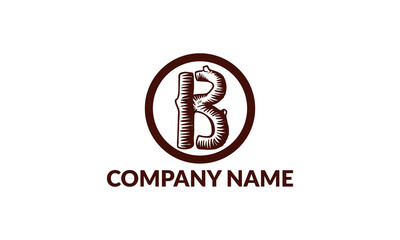Obraz premium Abstract B letter logo with wood veins logo vector icon illustration concept. Wood and timber texture symbol logo. woods letter modern and creative logo design.