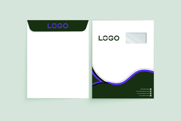 Envelope design. A4 Envelope vector design. A4 Envelope Mockup. Paper envelope A4 set isolated on color background. Stationery Template Design Kit. vector illustration.