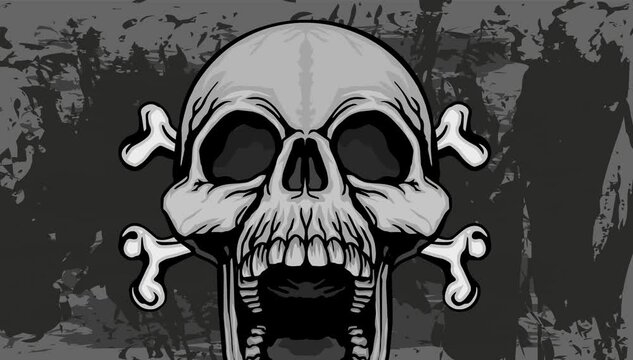 Gothic sign with skull, grunge vintage design