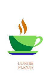 A beautiful coffee and tea cup in illustration photo