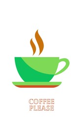 A beautiful coffee and tea cup in illustration photo