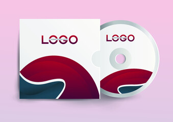Cd case label and cd disc label design template, cd case isolated, vector realistic isolated disk, cd box and disc mockup.