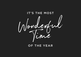 It's The Most Wonderful Time of The Year, Christmas Text, Christmas Carol Lyrics, Greeting Card, Christmas Card, Holidays Text, Christmas Holiday Text Vector Background