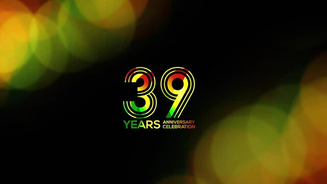 Wedding or Company Party invitation Creative,  39 Years Anniversary Very beautiful colorful effect Logo Videos