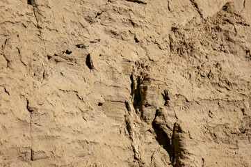 The texture of the sand. Sand quarry.