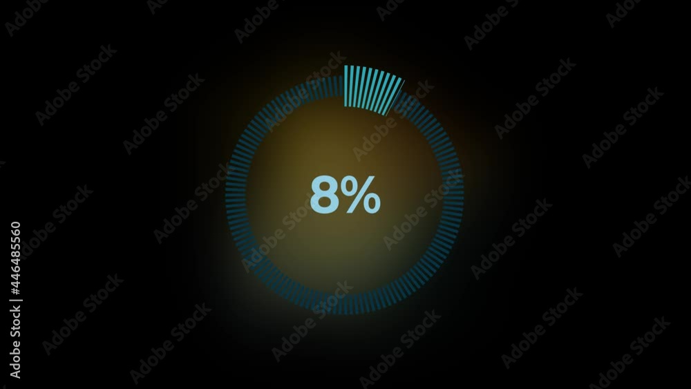 Leinwandbilder animation green loading bar with alpha channel. 0-50 percent. loading circle animation on black back