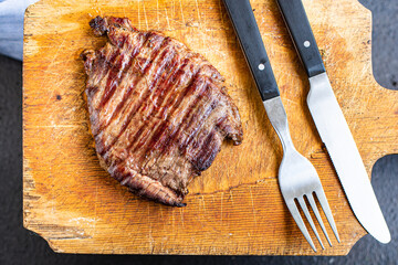 steak meat grill beef grilled barbecue on the table, healthy meal snack copy space food background rustic 