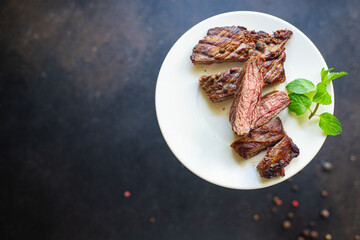 steak meat grill beef grilled barbecue on the table, healthy meal snack copy space food background rustic 