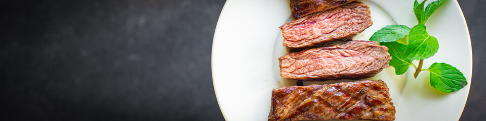 steak meat grill beef grilled barbecue on the table, healthy meal snack copy space food background rustic 