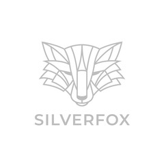Fox face line icon design. Geometric animal symbol. Coyote head vector illustration.