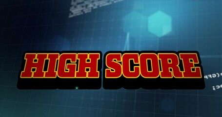 Animation of high score text over grid and data processing - Powered by Adobe