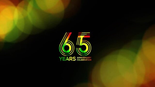 Wedding or Company Party invitation Creative,  65 Years Anniversary Very beautiful colorful effect Logo Videos