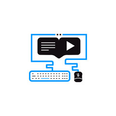 Fototapeta premium Online education and business training icon