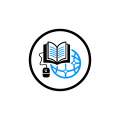 Online education and business training icon in circle