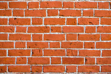 Old red brick wall, old brickwork.