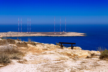 View from cape Capo Greco on the island of Cyprus. National Forest Park is located between the...