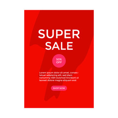 ILLUSTRATION ABSTRACT SALE POSTER TEMPLATES DESIGN. BACKGROUND SUPER SALE WITH 3D ELEMENTS VECTOR  