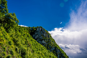 Danube gorge in Djerdap on the Serbian-Romanian border