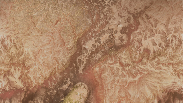 Sand and Brown Abstract Art. Modern Design with Marble Swirls and Agate Ripples. Luxury, Natural Background with Gold Glitter.