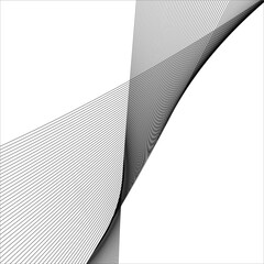 abstract black line grey wave gray band on white background vector