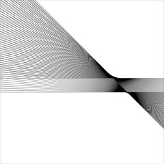 abstract black line grey wave gray band on white background vector