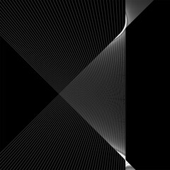 Black and white background, waves of lines, abstract wallpaper, vector design