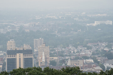 Fototapeta na wymiar Smoke over Reading, Pennsylvania