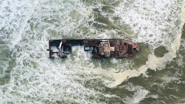 The shipwreck in the Atlantic ocean