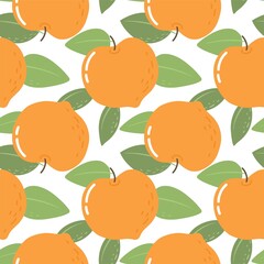 Seamless pattern with peaches. Bright pattern for wallpaper, fabric and paper. Vector.