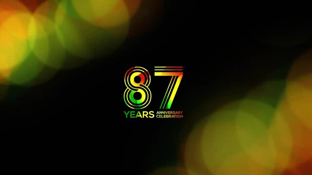 Wedding or Company Party invitation Creative,  87 Years Anniversary Very beautiful colorful effect Logo Videos