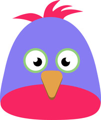 cute illustration of an owl a green bird