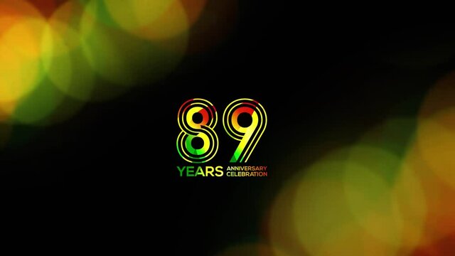 Wedding or Company Party invitation Creative,  89 Years Anniversary Very beautiful colorful effect Logo Videos