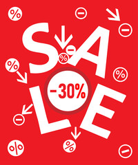 banner Sale 30% off weekend. Mega discount. Super price.