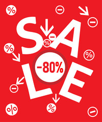 banner Sale 80% off weekend. Mega discount. Super price.