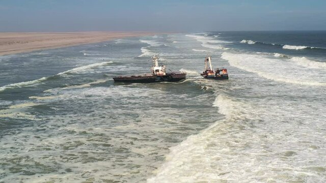 The shipwreck in the Atlantic ocean