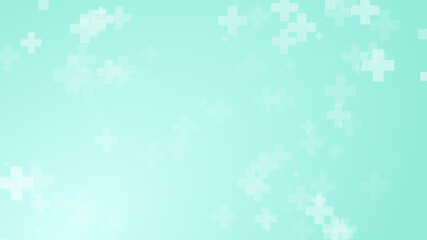 Abstract medical green blue cross pattern background.