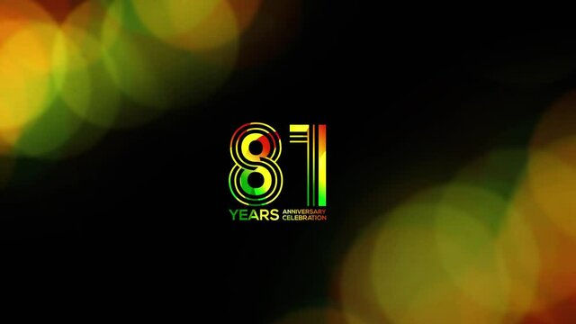 Wedding or Company Party invitation Creative,  81 Years Anniversary Very beautiful colorful effect Logo Videos