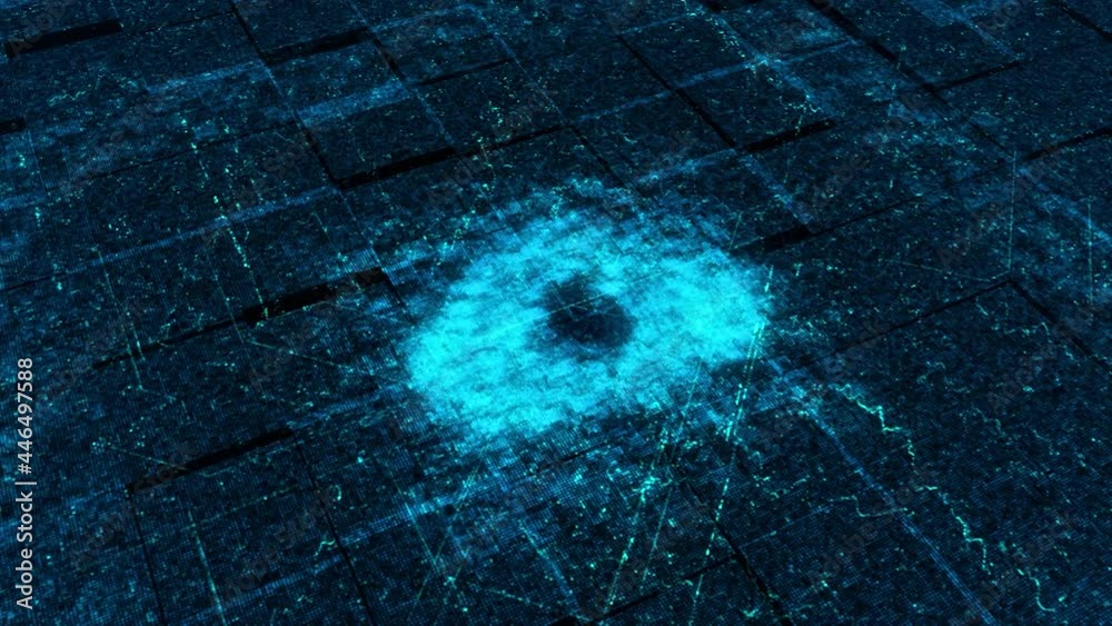 Aufkleber glowing animation with cloud storage sign. animation. luminous particles fall and form sign of cloud