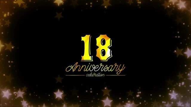 To celebrate an anniversary Day Organized,   18  Years Celebration , effect Color Pure logo HD Videos