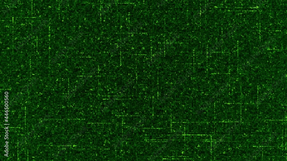 Poster diagram with moving lines in computer board. animation. matrix diagram with lines moving along diagr