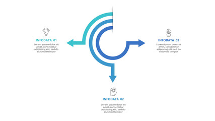 Creative concept for infographic with 3 steps, options, parts or processes. Business data visualization.