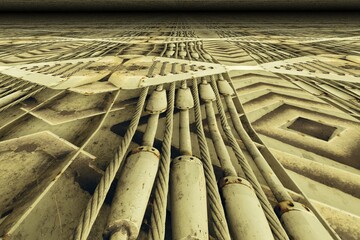 the wall of the temple