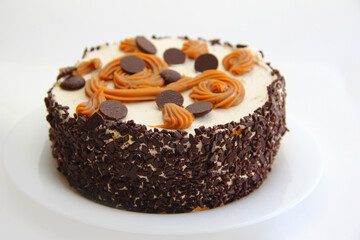 chocolate cake with chocolate. 