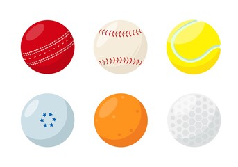 Small sport ball set isolated on white background.