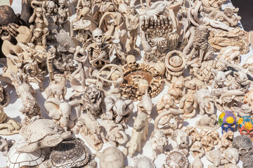 souvenir stand with different motifs, Mahahual, Costa Maya, Mexico