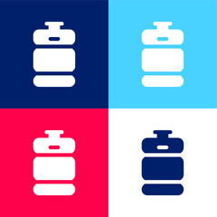 Beer Keg blue and red four color minimal icon set