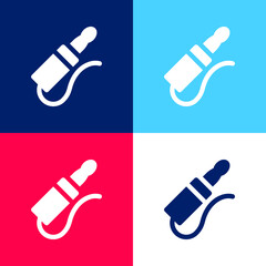 Audio Jack blue and red four color minimal icon set