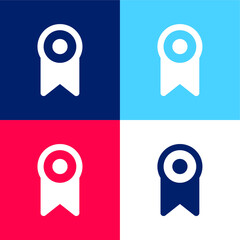 Badge blue and red four color minimal icon set