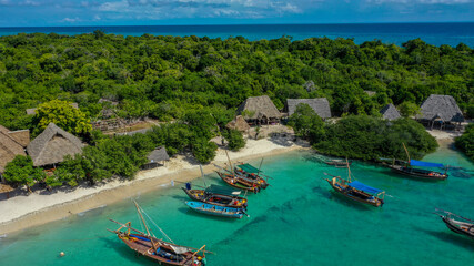 Aerial  view on Kwale Island, Zanzibar